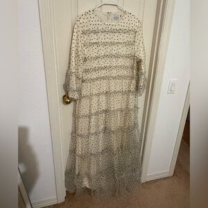 Dainty Jewells Cream and Black Polka Dot Long Sleeve Dress